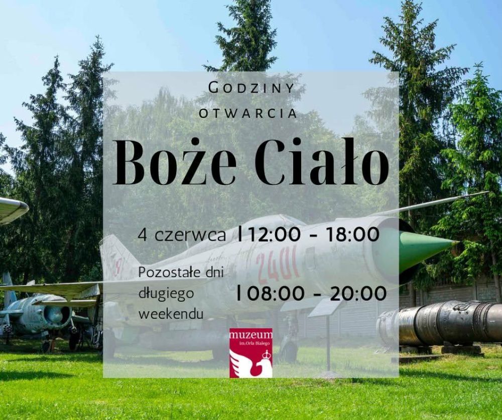 W Boże Ciało zapraszamy od godz. 12.00 - 18.00